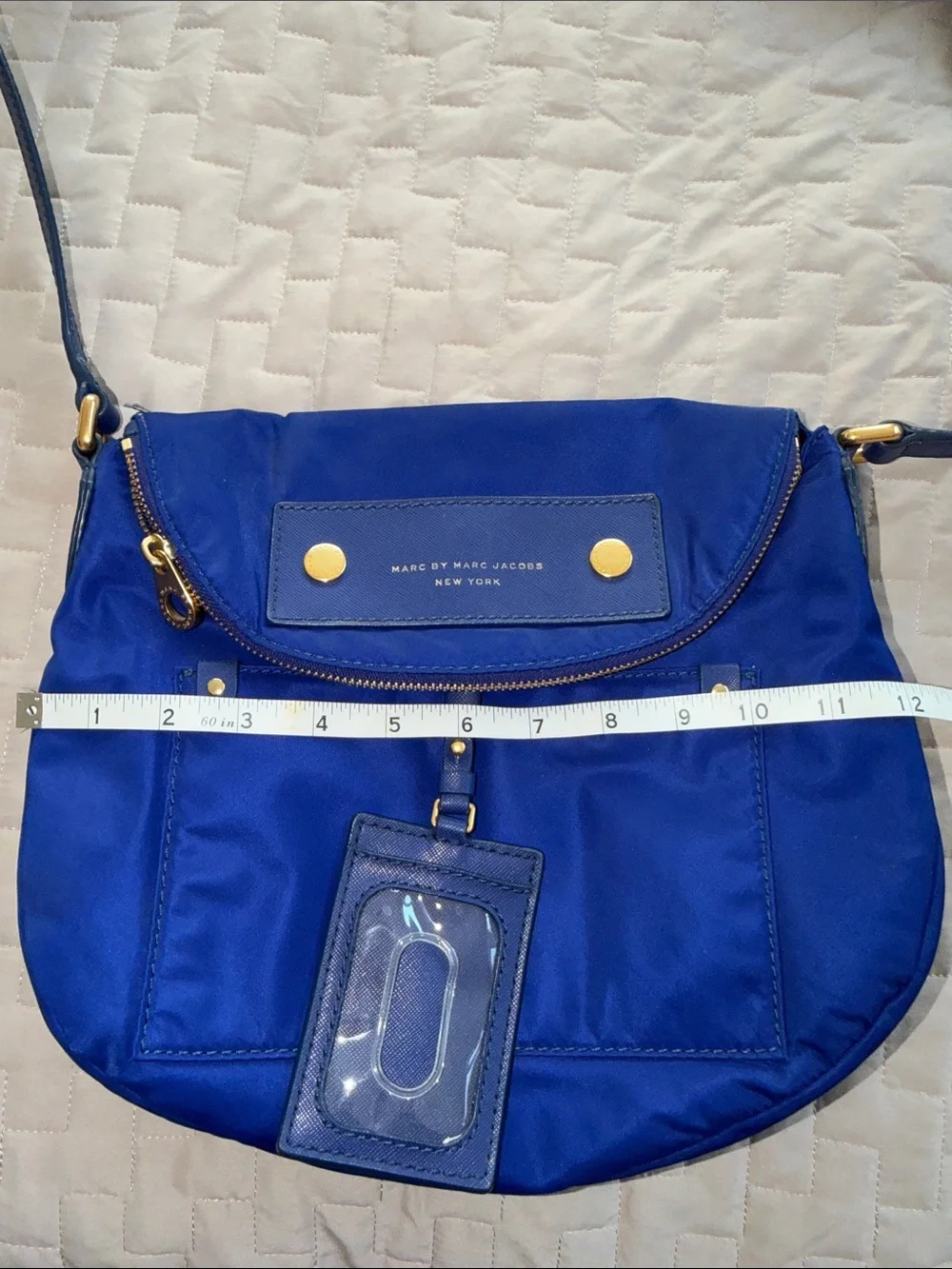 Marc by Marc Jacobs Royal Blue Nylon Crossbody with Gold Hardware
